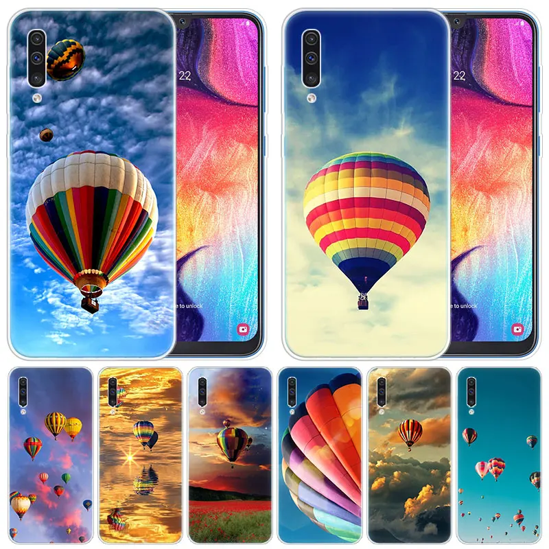 Роскошный мягкий чехол с воздушным шаром закатом и небом вверх для Samsung Galaxy A50 A70 A80