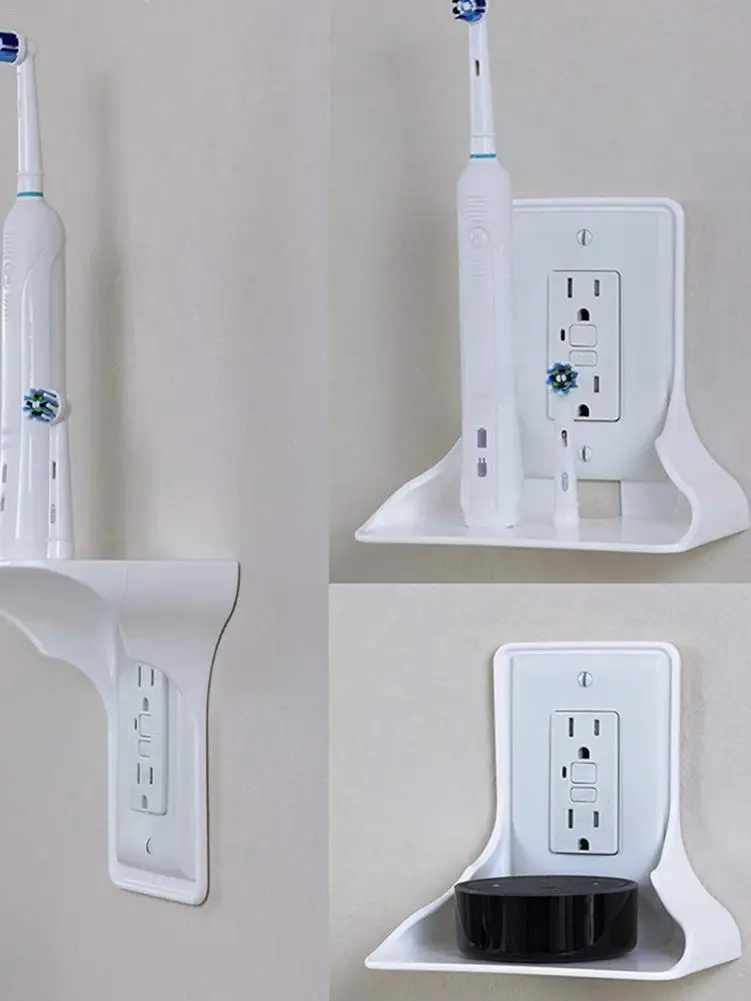 4PCS Switch Rack Tray Wall Bracket Bathroom Kitchen Rack Outlet Switch Shelf Wall Outlet Shelf Power Perch Holds Up To 10 Lbs