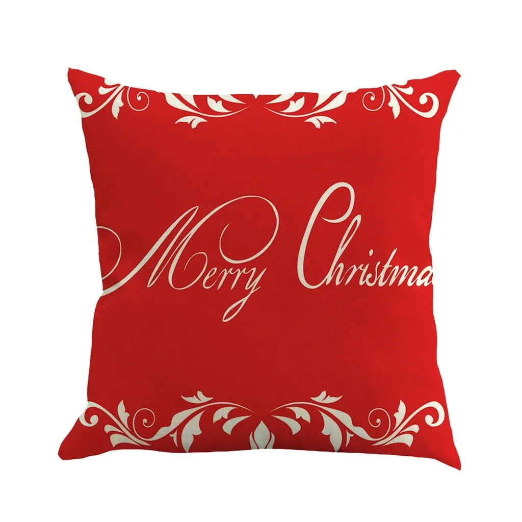 

Christmas Cotton Linen Throw Pillow Case Xmas Cushion Cover Home Sofa Decor Cute Snowman Christmas Cover Home Sofa Decor