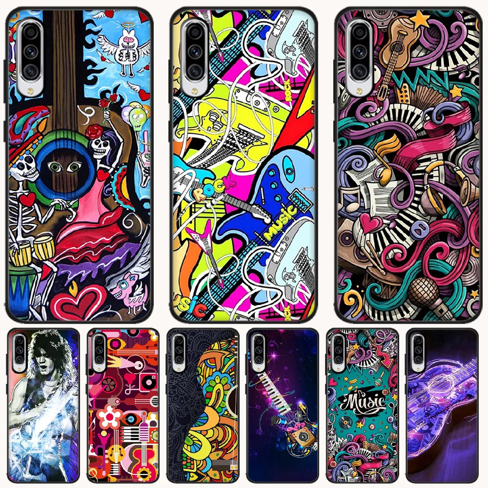 Мягкий черный чехол для телефона ByLoving Guitar Music Samsung A6 6S 6Plus 7 720 750 8 PLUS 9 920 2018 A8 A9STAR |