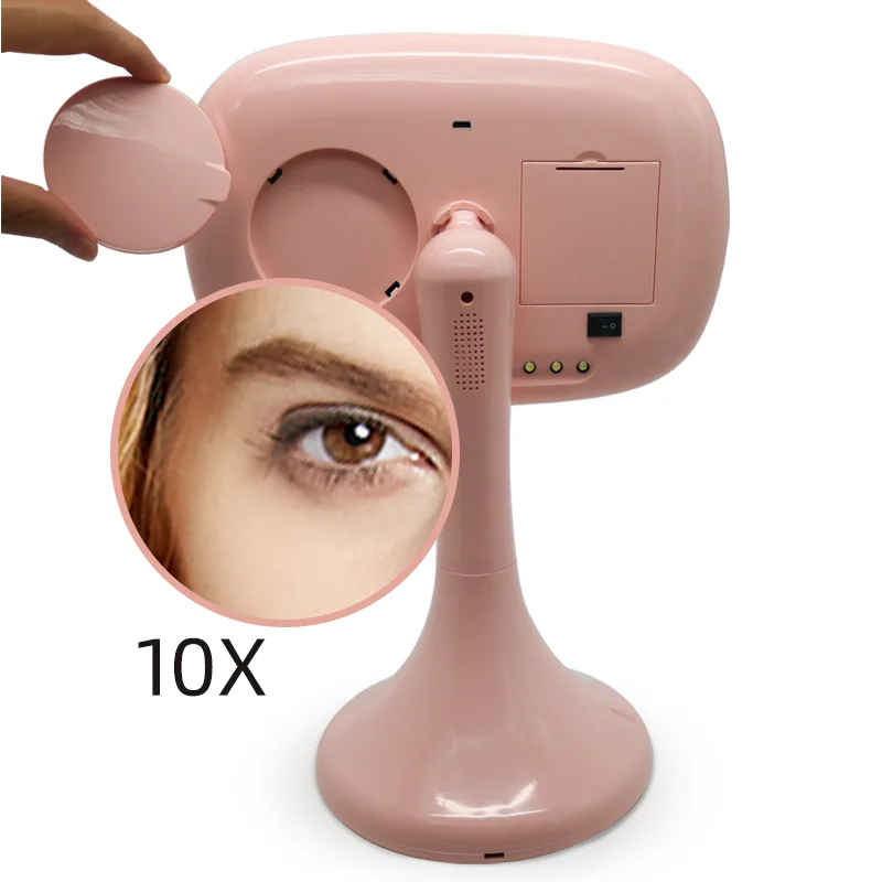 Светодиодный зеркало для макияжа, Bluetooth, аудио, настольная лампа, зеркало, светящееся зеркало, умный bluetooth-динамик, светильник, регулируемая интенсивность