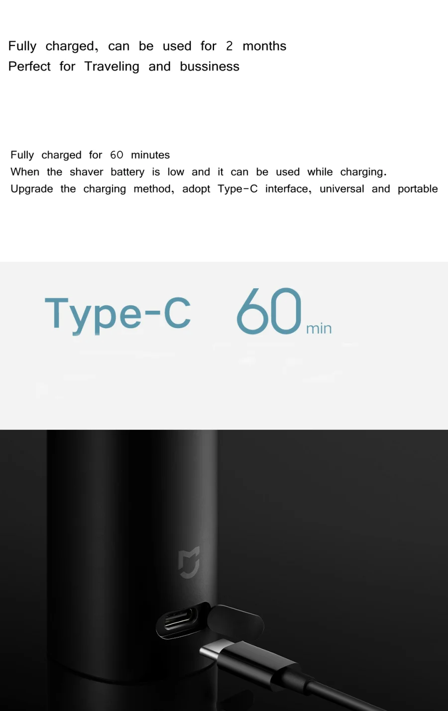 Новинка Mijia S500 бритва светодиодный экран Смарт электробритва type-C зарядка плавающее лезвие бритвы IPX7 водонепроницаемый бритье бороды