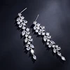ZAKOL Newest CZ Zirconia Crystal Leaf Long Drop Earrings for Elegant Women Bridal Wedding Jewelry Accessories Gift FSEP2232 ► Photo 2/5