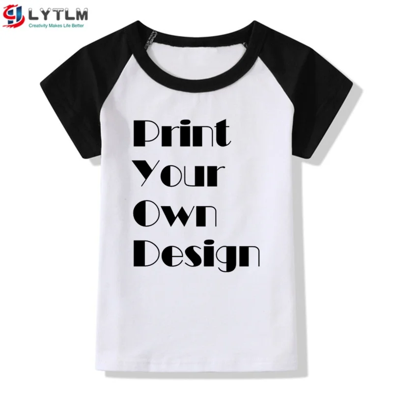 LYTLM XXX Kids Customied футболка для девочек с принтом логотипа Camiseta/детская футболка футболки для маленьких мальчиков с 3D принтом - Цвет: DX Raglan Black