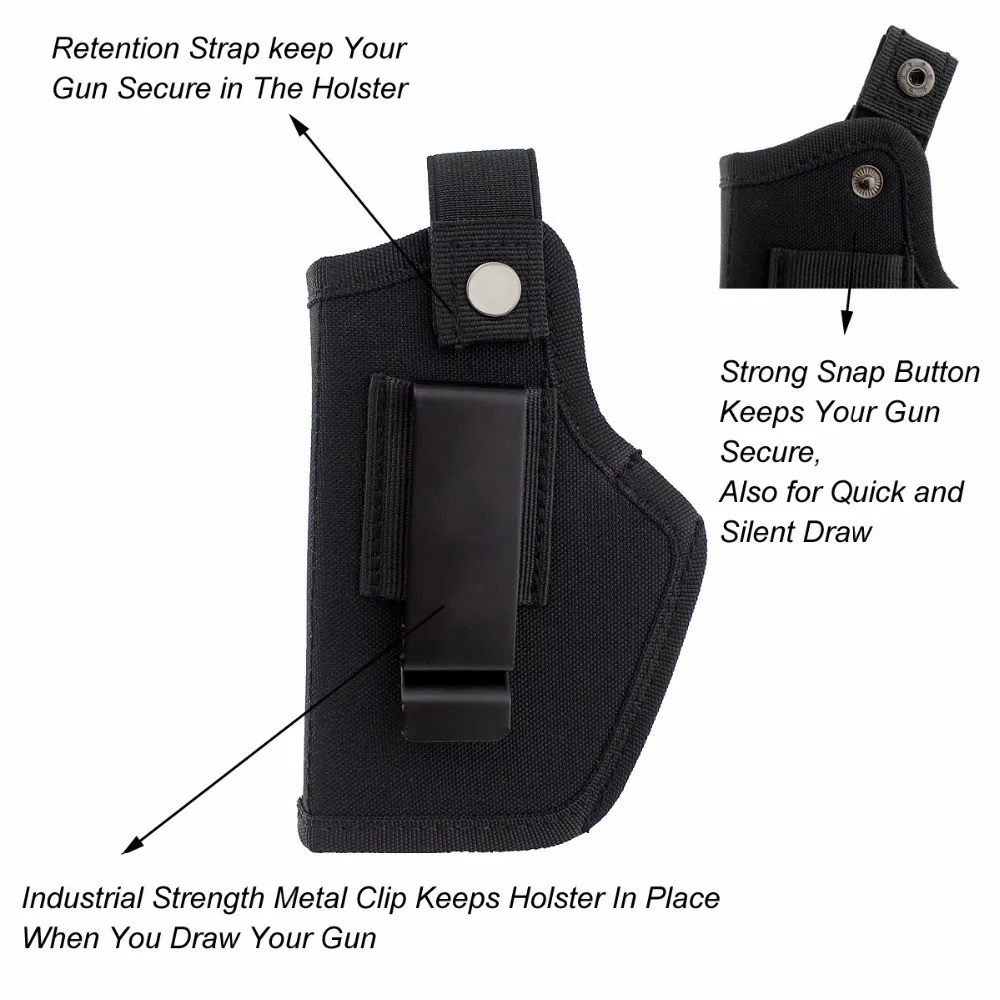 Black Glock Gun Holster Holsters Belt Metal Clip IWB OWB glock accessories Airsoft Hunting Articles For All Sizes Handguns