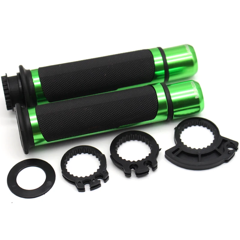 NO BOX green 7/" 22 мм аксессуары для мотоциклов ручка бар ручки ручка для YAMAHA FZ6R FZ1S FAZER FZ6 FZ8 XJ6 TMAX530 TMAX YZF R125 MOTO - Цвет: NO BOX green