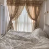 French Lolita Ruffles Blackout Curtains for Bedroom, Natural Cotton Linen Beige Cortinas,Romantic Layers Kitchen Short Curtains 5