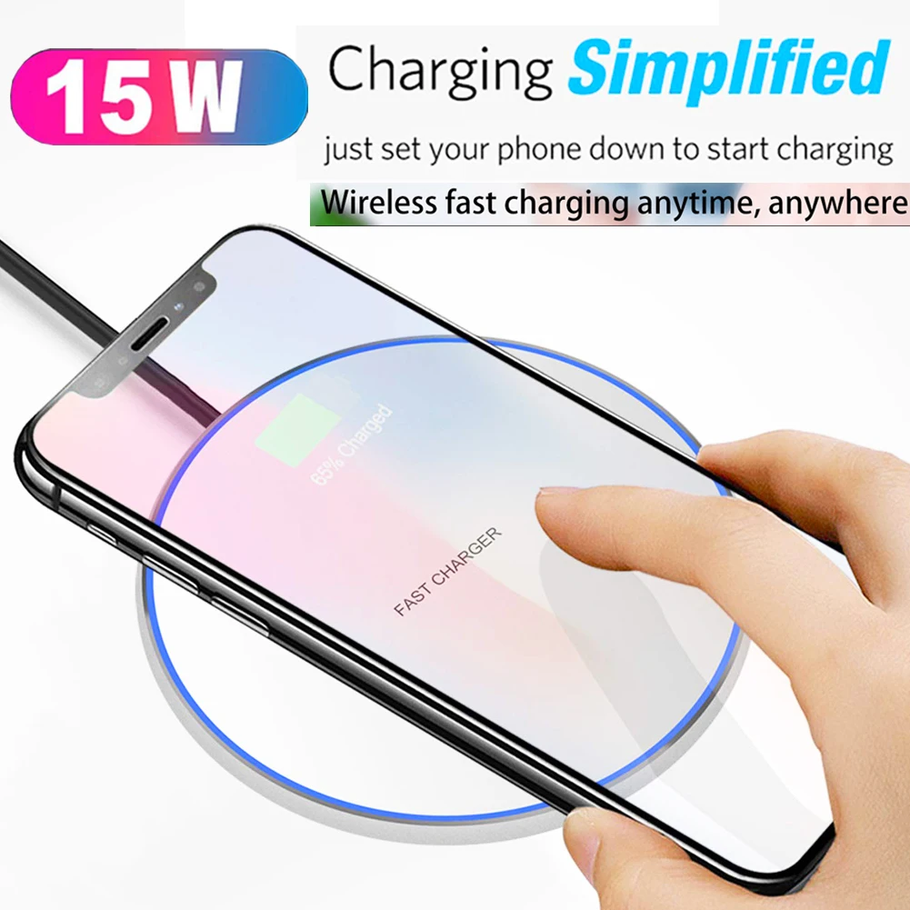 15 Вт Qi Беспроводное зарядное устройство для samsung S11 S9 S10 iPhone X XS MAX XR 8 Plus для Xiaomi 9 huawei P30 Pro 10 Вт Беспроводная зарядка