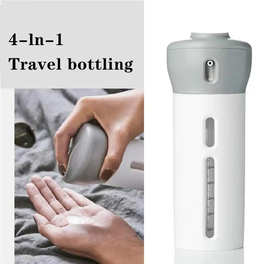 

4 in 1 Lotion Dispenser Shampoo Shower Gel Sub-Bottle Travel Emulsion Bottling Organized Leak Proof Makeup Toiletries Tools