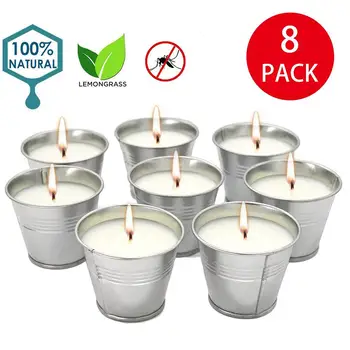

8PCS Citronella Oil Essence Mosquito Repellent Candle Set Outdoor Yoga Soothing Smokeless Scented Candle Decoration
