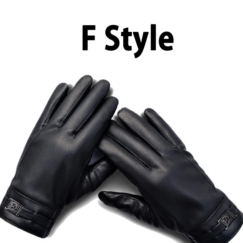 New Winter 1 Pairs Fashion Full Palm Touch Screen Gloves Warm PU Leather Gloves Windproof Lightweight Man In Cold Weather