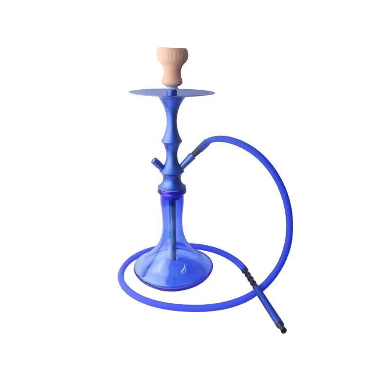 Дизайн стеклянный кальян набор Chicha инструмент для курения с силиконовым шлангом полный набор кальян наргиле аксессуары 4 цвета - Цвет: blue