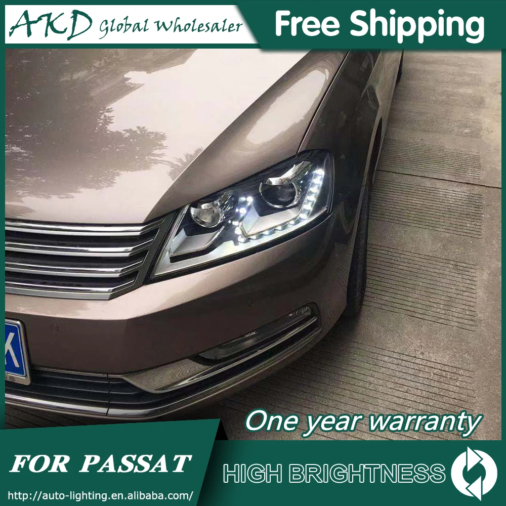 AKD автомобильный Стайлинг для VW Passat B7 2012- светодиодный фары Европейская версия СВЕТОДИОДНЫЙ DRL Bi Xenon объектив Высокий Низкий Луч парковочная противотуманная фара