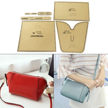 

1Set Retro DIY Kraft Paper Template Women's Crossbody Bag Acrylic Pattern DIY Leather Single-shoulder Bag Acrylic Template Tool