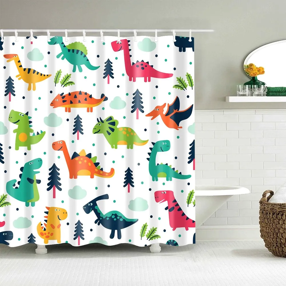 Dafield Dusche Vorhang Kinder Lustige Cartoon Dinosaurier Seaworld 