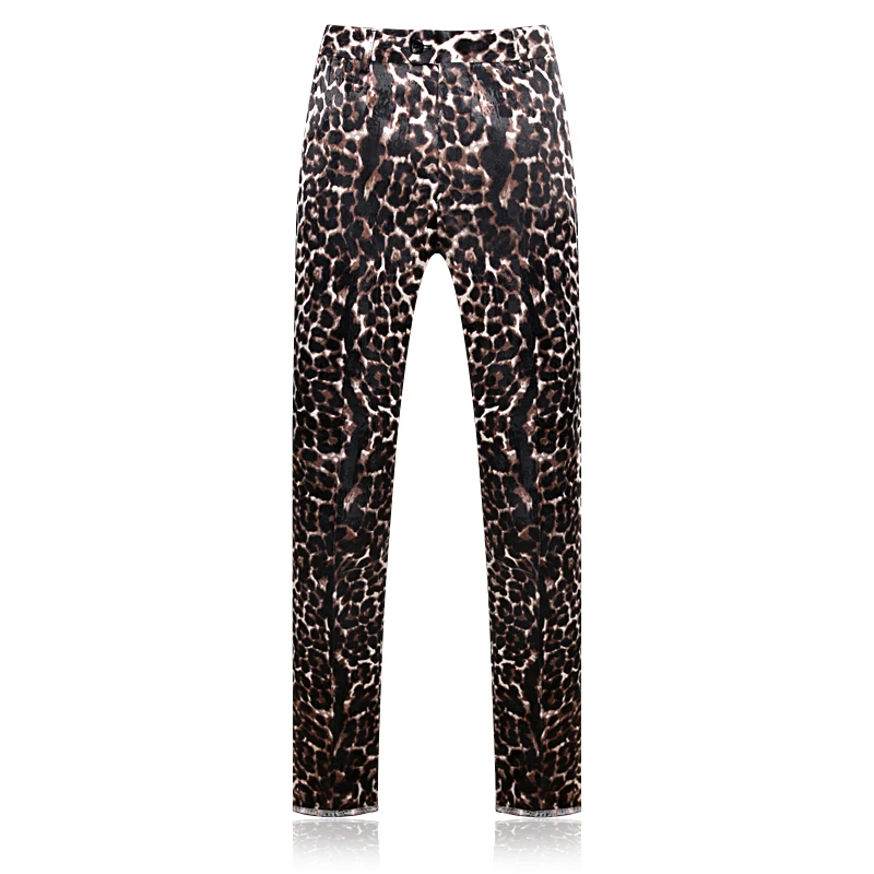 1KTon Men Pants Fashion Casual Drawstring Letter Animal Print Long Trouser with Pocket