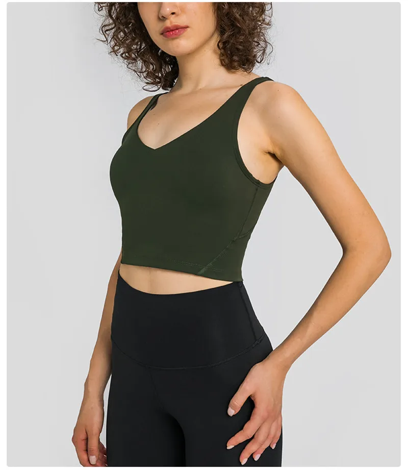 Lulu Fitness Tank Top Women Sports Support Sexy Tight Gym Yoga Vest Buttery Soft Weightless With Removable Chest Pad Custom Logo