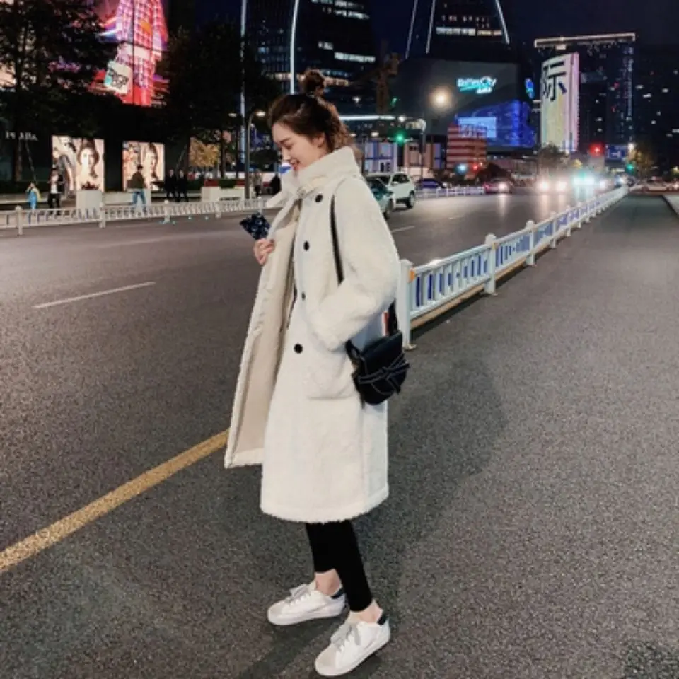 Heydress, зимнее однотонное Женское пальто со стоячим воротником, Женское пальто из овечьей шерсти, толстое теплое пальто, двубортное, модная верхняя одежда