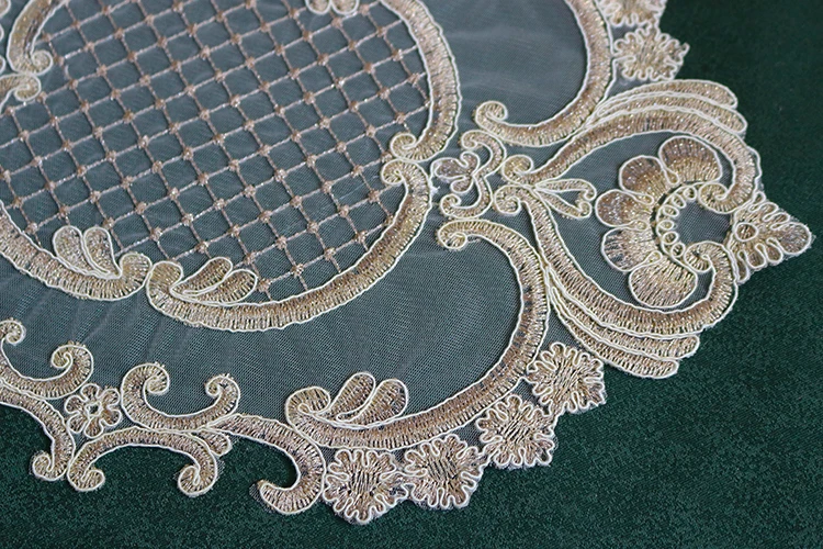 Hc8143169b3304ed99b2fd0fa5184fa24l Oval 28x42cm European Luxury Lace Embroidered Restaurant Velvet Placemat Small Balcony Coffee Cup Table Mat Vase Pad Coaster Mallzona