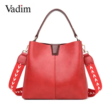 

Vadim Famous Brand Handbags Ladies Bucket Bag Soft Leather Totes Women Shoulder Bags Solid Female Crossbody Bag Bolsos Feminina