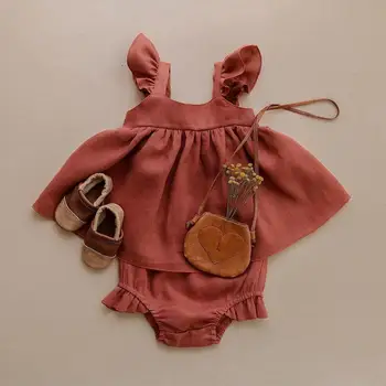 

Baby Dresses Girl Summer Fashion Princess Dress 0-24M Cute Solid Toddler Girls Clothing Newborn Baby Girl Clothes Set