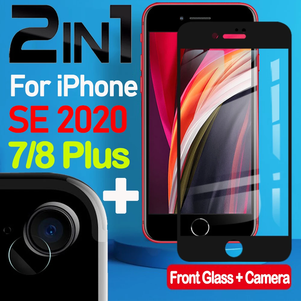 Для Iphone Se 2020 защита экрана 7 8 Plus Se2 2 армированное стекло Flim Len Iphone7 7plus plus Iphone8
