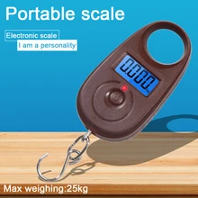 25 кг X 5 г Мини цифровые весы для рыбалки БАГАЖА путешествия вес ing Steelyard подвесные электронные весы с крючком кухонный весовой инструмент