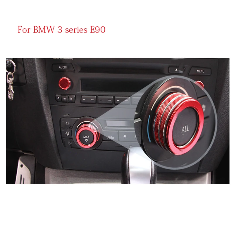 

For BMW 3 series E90 Air conditioning switch button decorative ring sticker Central control volume knob interior sticker