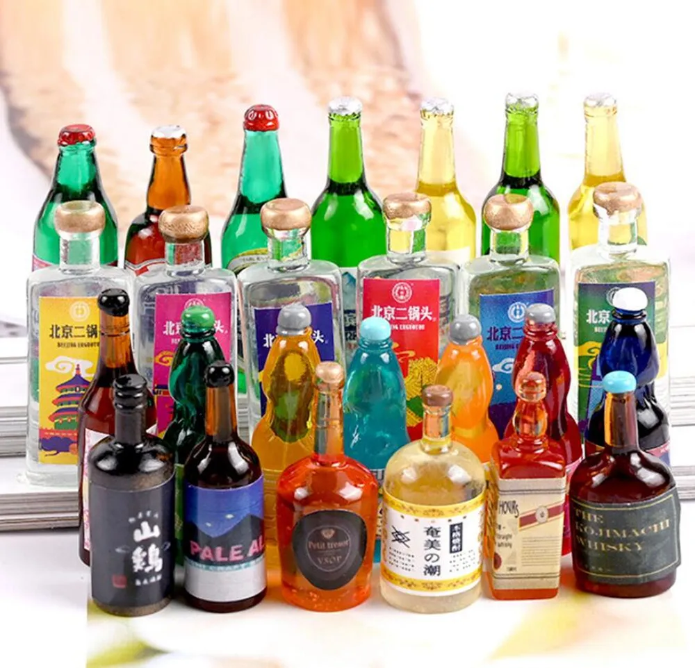 

Bottle Flatback Resin Cabochon 20pcs Various Kawaii Wine Bottles Cabochons Charms Kids Hair Bows Accessories DIY Embellishments