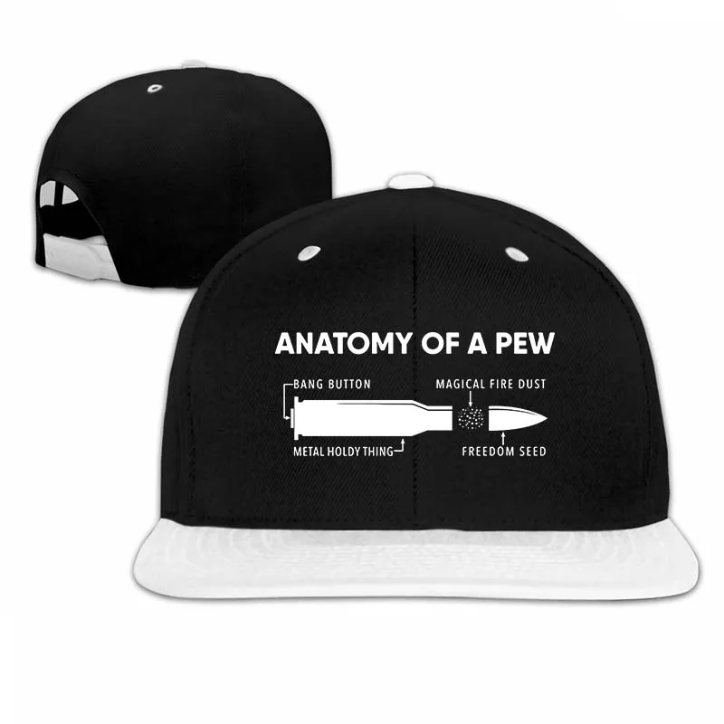 anatomy of a pew bullet funny gift Baseball cap men women Trucker Hats fashion adjustable cap - Цвет: 5-White