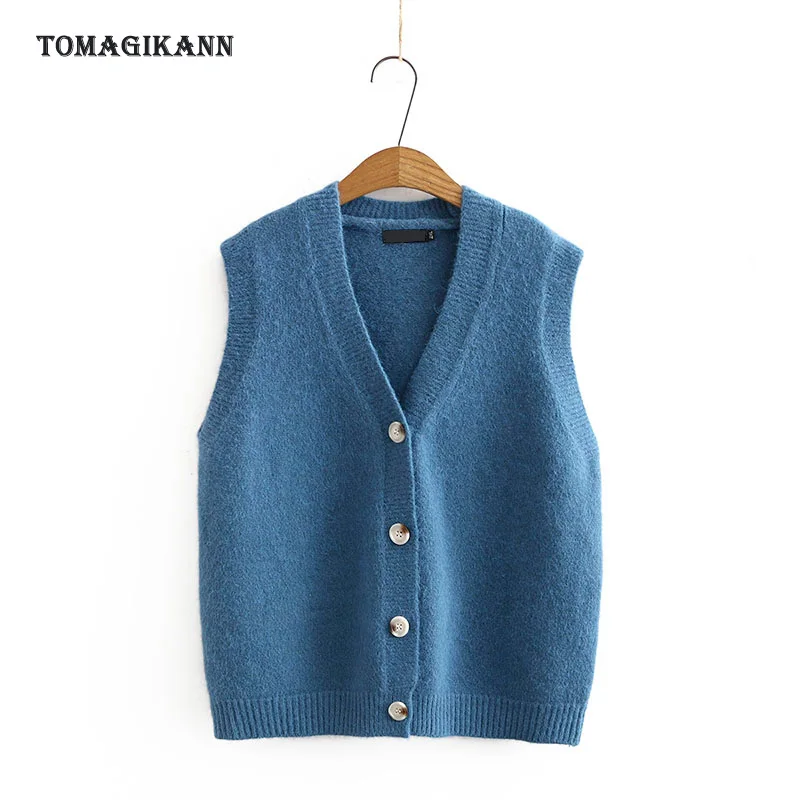 

Solid Knit Vest Sweater Women 2020 Autumn V Neck Single Breasted Female Cardigan Plus Size Sweater Outerwear
