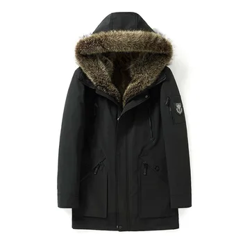 

Real Coat Winter Jacket Men Natural Rabbit Liner Parka Mens Raccoon Fur Collar Warm Parkas Fashion Jackets 18037 YY348