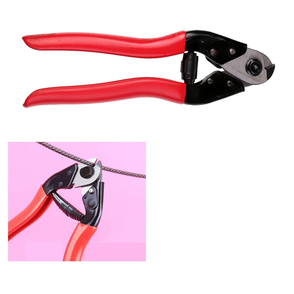 Red Handle Wire Cable Cutting Plier Cutter Stripper for Bike Repair and Electrician Use