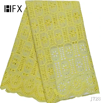 

HFX African Lace Fabric 2019 High Quality Swiss Voile Laces Africa Swiss Voile Lace In Switzerland 100% Cotton Fabric 5yard Y728