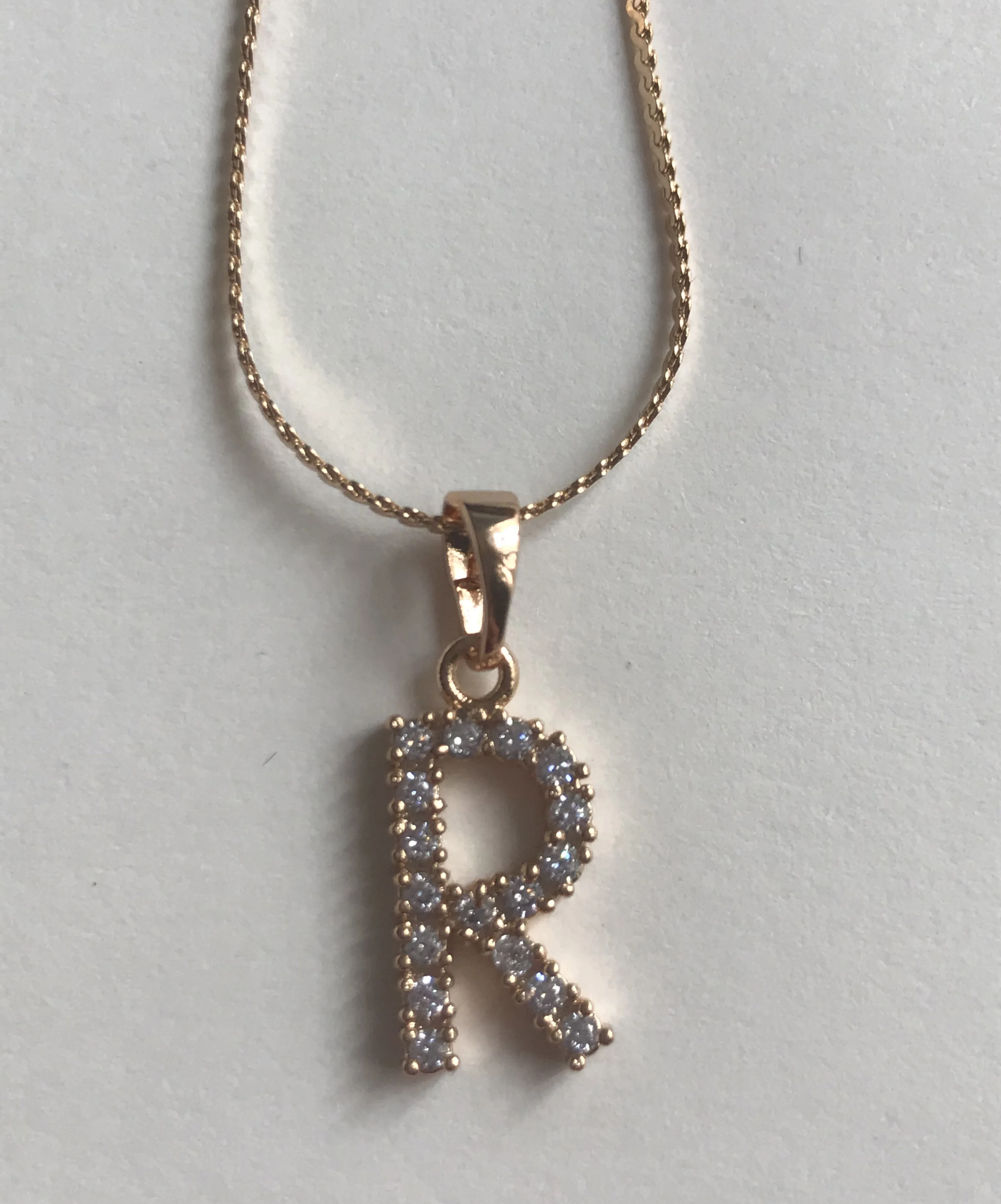 

P&C Rose Gold Small Letter Pendant Necklace Women Jewelry Necklace Refined and elegant with copper chain