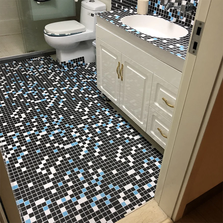 

Mosaic Pattern PVC Damp-proof Waterproof Self Adhesive Wallpaper for Bathroom Oil-proof Contact Paper Peel and Stick Wall Murals