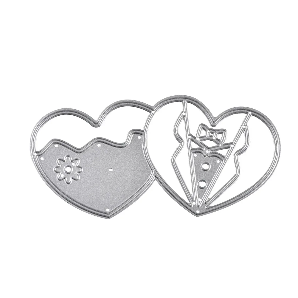 Eastshape пара сердечек, свадебная одежда, металлические режущие штампы для скрапбукинга, тиснения, штампы, трафареты, карты, ремесла
