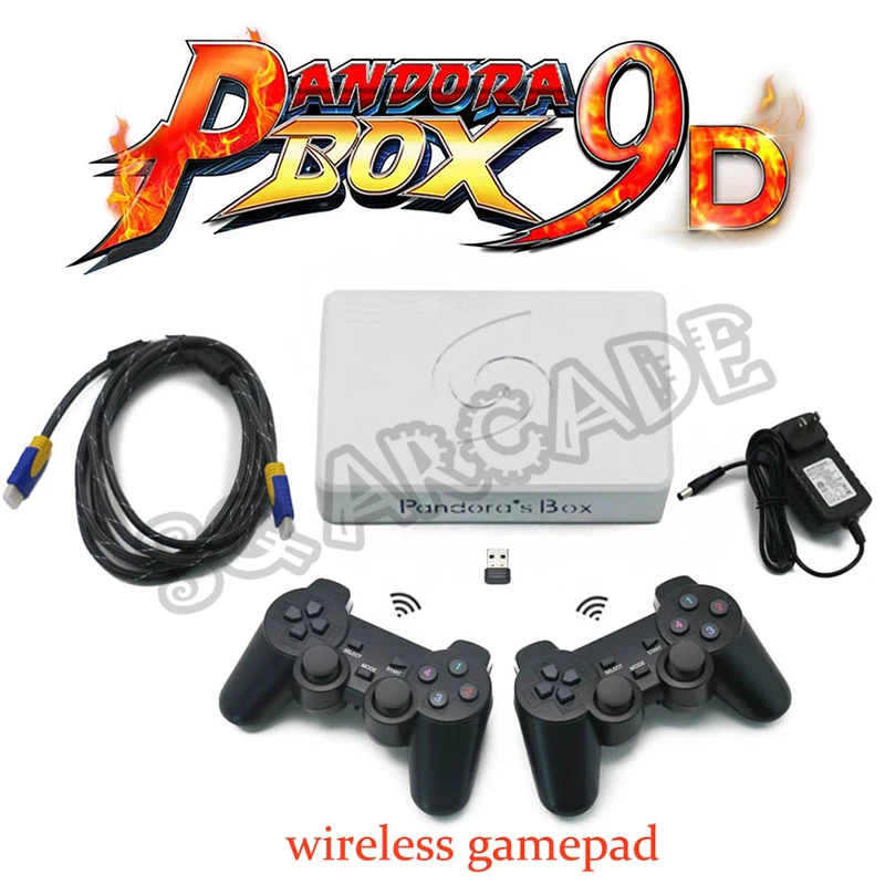 Free shipping Pandora Box 9D 2500 in 1 motherboard 2 Players Wired  /Wireless Gamepad Set Usb connect joypad have 3D Tekken