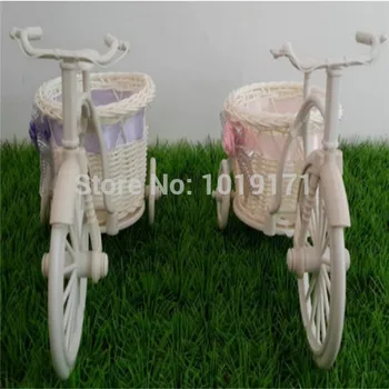 

5pcs Plastic Rattan Bicycle Artificial Basket Flower Vase Wedding Home Furniture Decor Pink F89