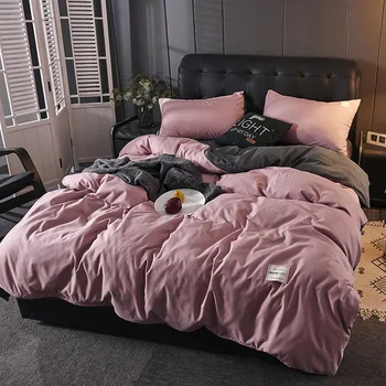 

Solid Color Bedding Set 25 Color Europe Queen Double King Single Duvet Cover Set Bed Linen Set White Black Gray Sheet Supplies