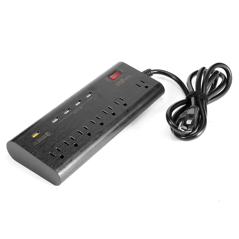 USB зарядное устройство розетка 7 выходов 1 QC 3 0 порт и 4 Смарт удлинитель свинцовая