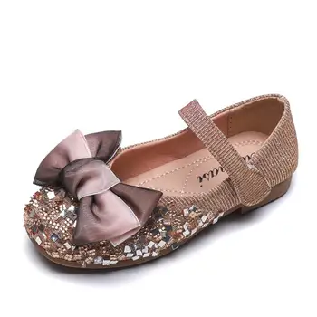 

Kids Leather Shoes Girls Wedding Dress Shoes Children Elsa Princess Bowtie Dance Shoes For Girls Casual Shoes Flat Sandals