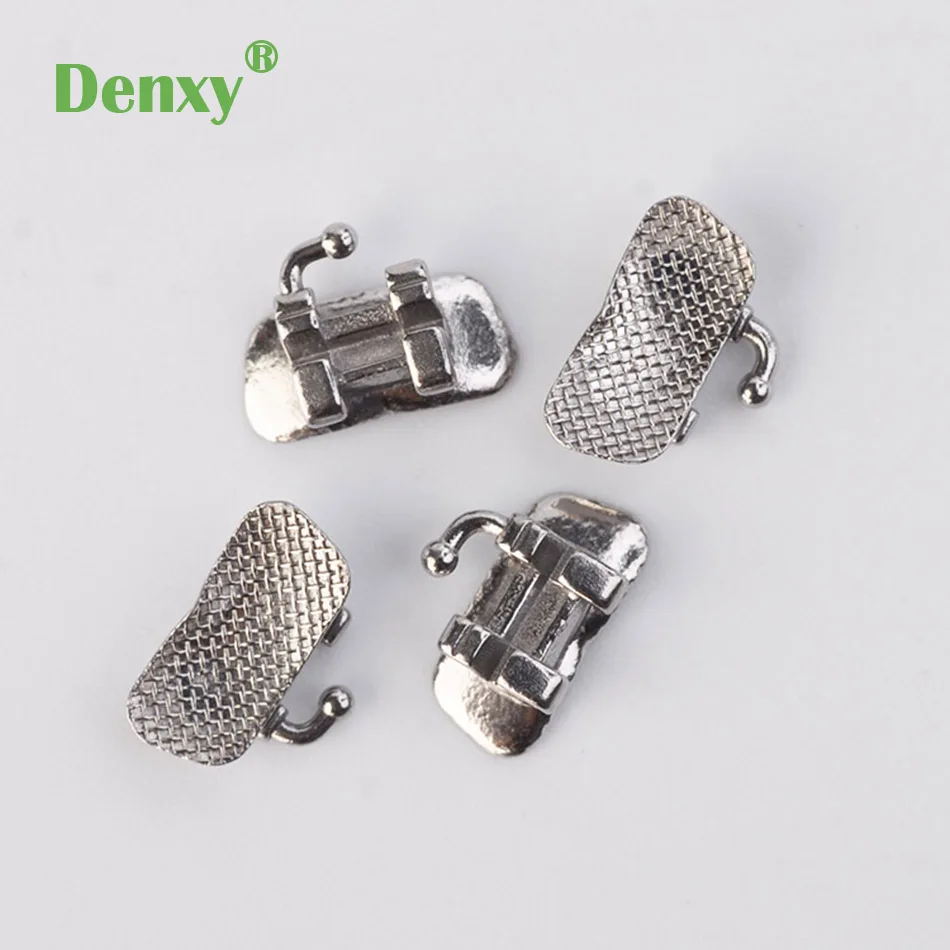 

Denxy 100pcs/25set Dental Orthodontic Bracket for 1st Molar Bracket Bondable mesh base Metal Bracket 6th Teeth Orthodontic Brace