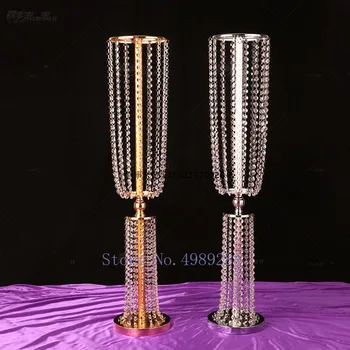 

CREATIVE RETRO WEDDING DECORATION PROPS ARTIFICIAL FLOWER STAND FLOWER ARRANGEMENT CANDLESTICK CRYSTAL BEAD CURTAIN ORNAMENTS