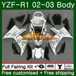 Для кузова Yamaha YZF R 1 YZF 1000 YZF-1000 2002 2003 60CL. 13 Белый Черный YZF R1 02-03 тела YZF1000 YZF-R1 YZFR1 02 03 обтекатель