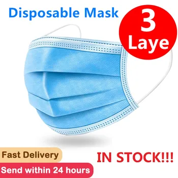 

Fast Delivery Blue Face Mask Disposable Sanitary Mask 3-Ply Non-woven Meltblown Cloth Masks Face Mask Dustproof Mask Mouth Masks