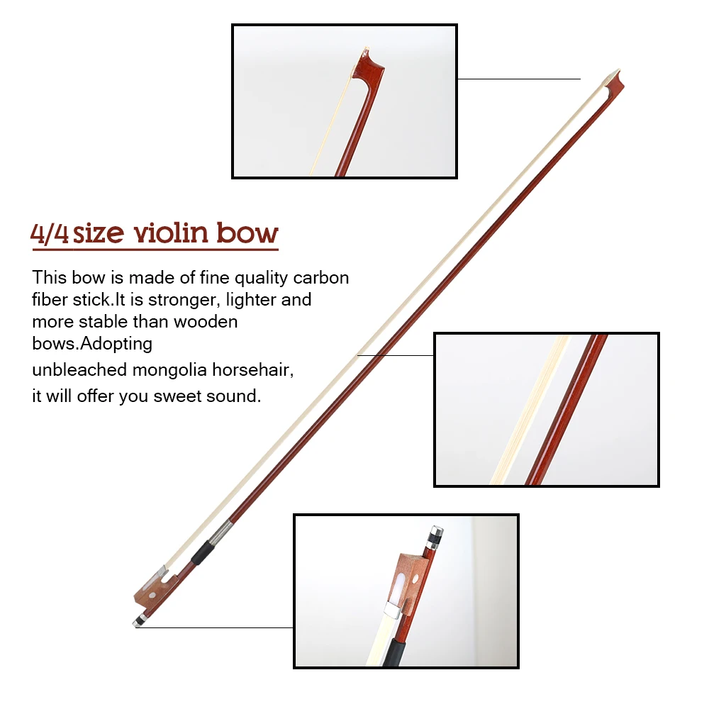 4/4 Size Carbon Fiber Violin Bow Rosewood Violin Bow Violin Parts Violin Parts & Accessories - AliExpress