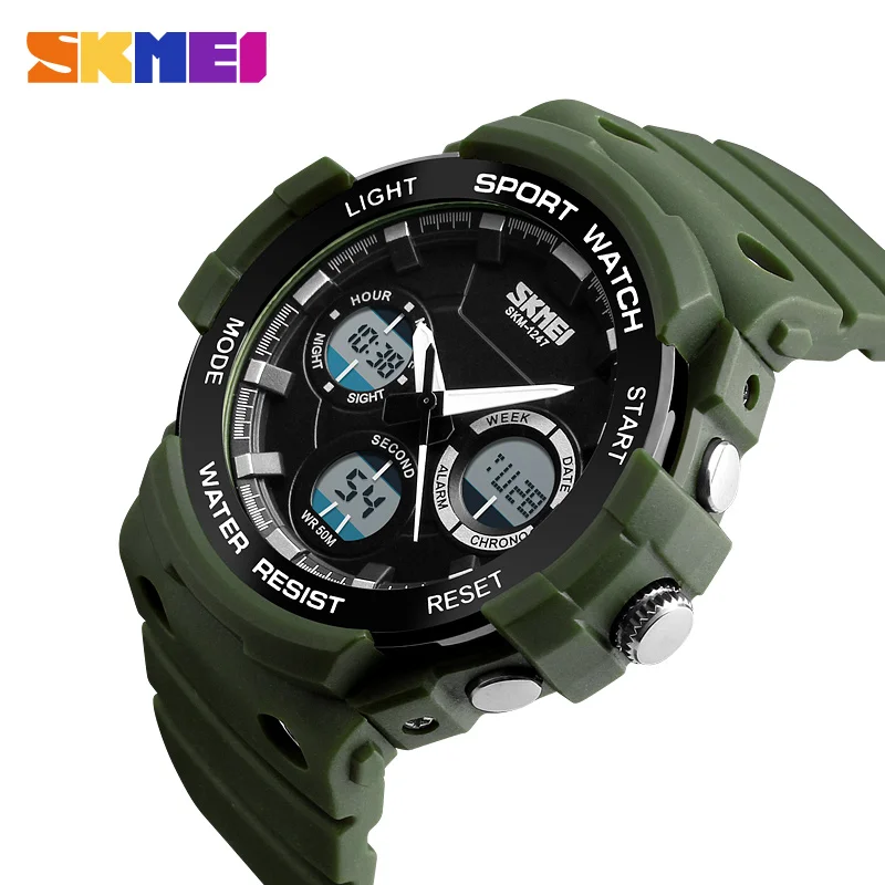 

SKMEI Men Sports Watches Outdoor Chronograph Military Watch Fashion Quartz 50M Water Resistant Digital Wristwatches 1247