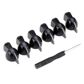 

Pro Imperial Inch Size Guitar Amplifier Effect Pedal Chicken Head Pointer Knobs with Set Screw Black