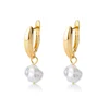 Boucles d'oreilles circulaires pour femmes, Vintage, Punk, rondes, baroques, en perles, en acier inoxydable, Clip d'oreille circulaire, bijoux cadeau Mujer